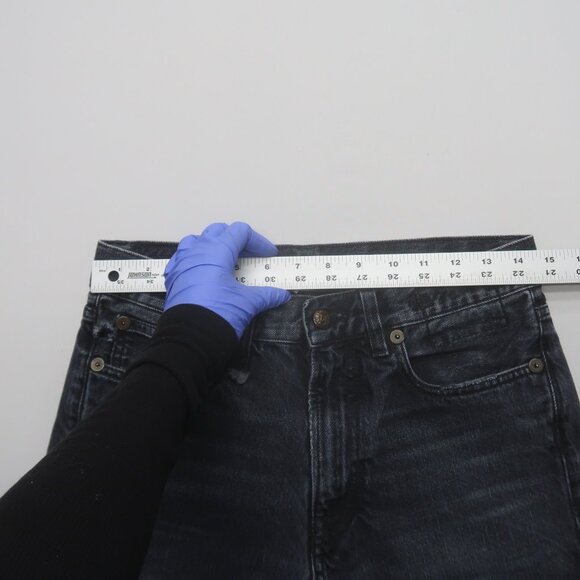 R13 Boyfriend Jeans in Jake Black Size 24 - Picture 14 of 16
